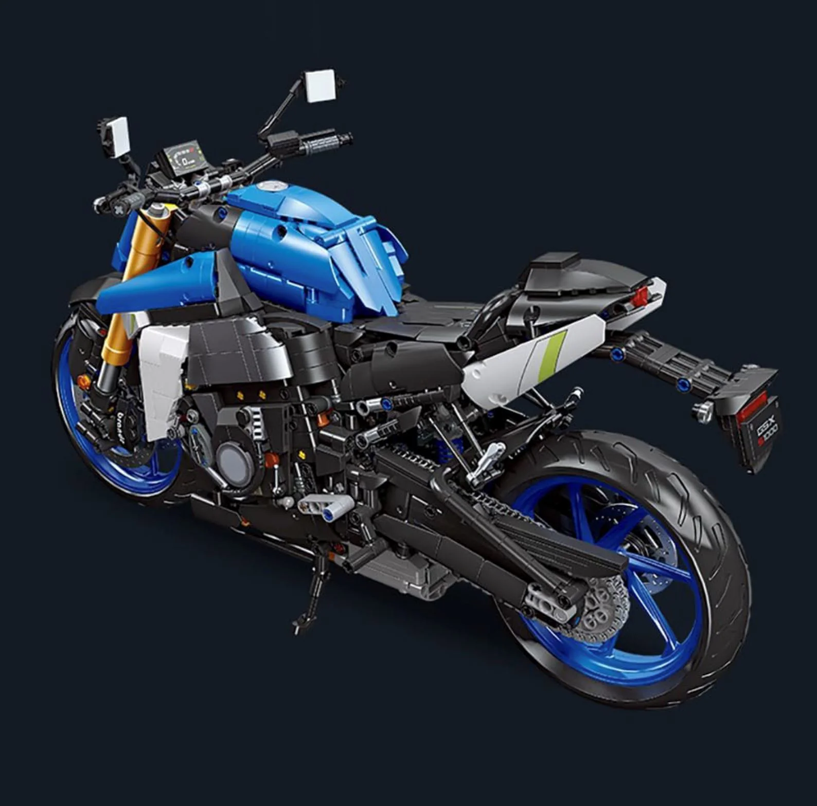 Set de constructie Jie Star Motocicleta albastra, 2046 el. foto