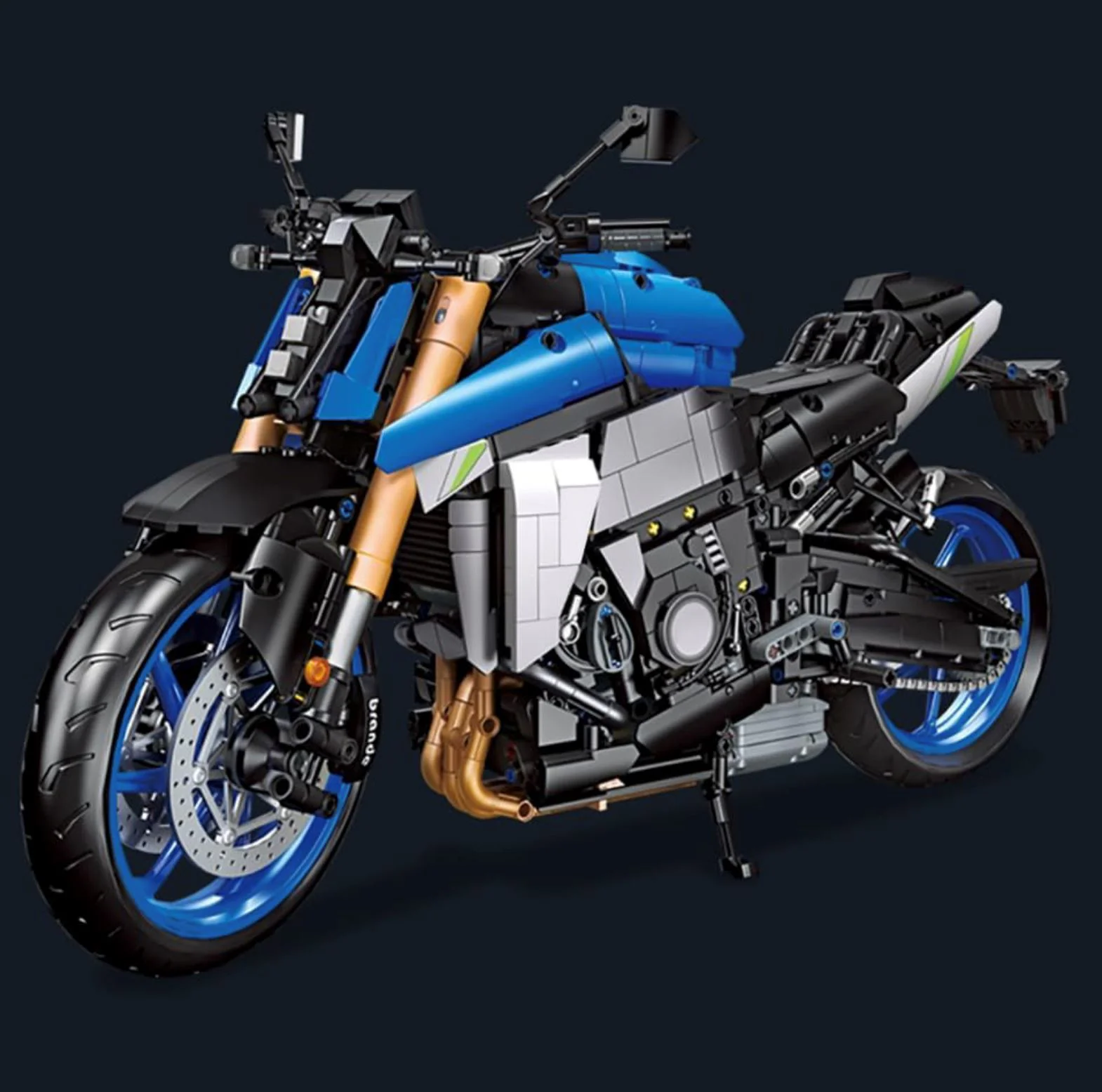 Set de constructie Jie Star Motocicleta albastra, 2046 el. foto