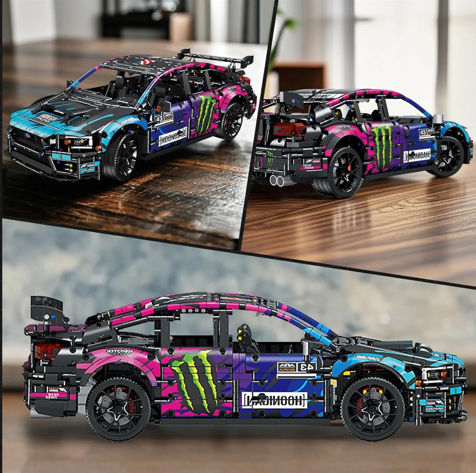 Set de constructie Jie Star Masina cu telecomanda 1:8, Racing multicolora, 2978 el. foto
