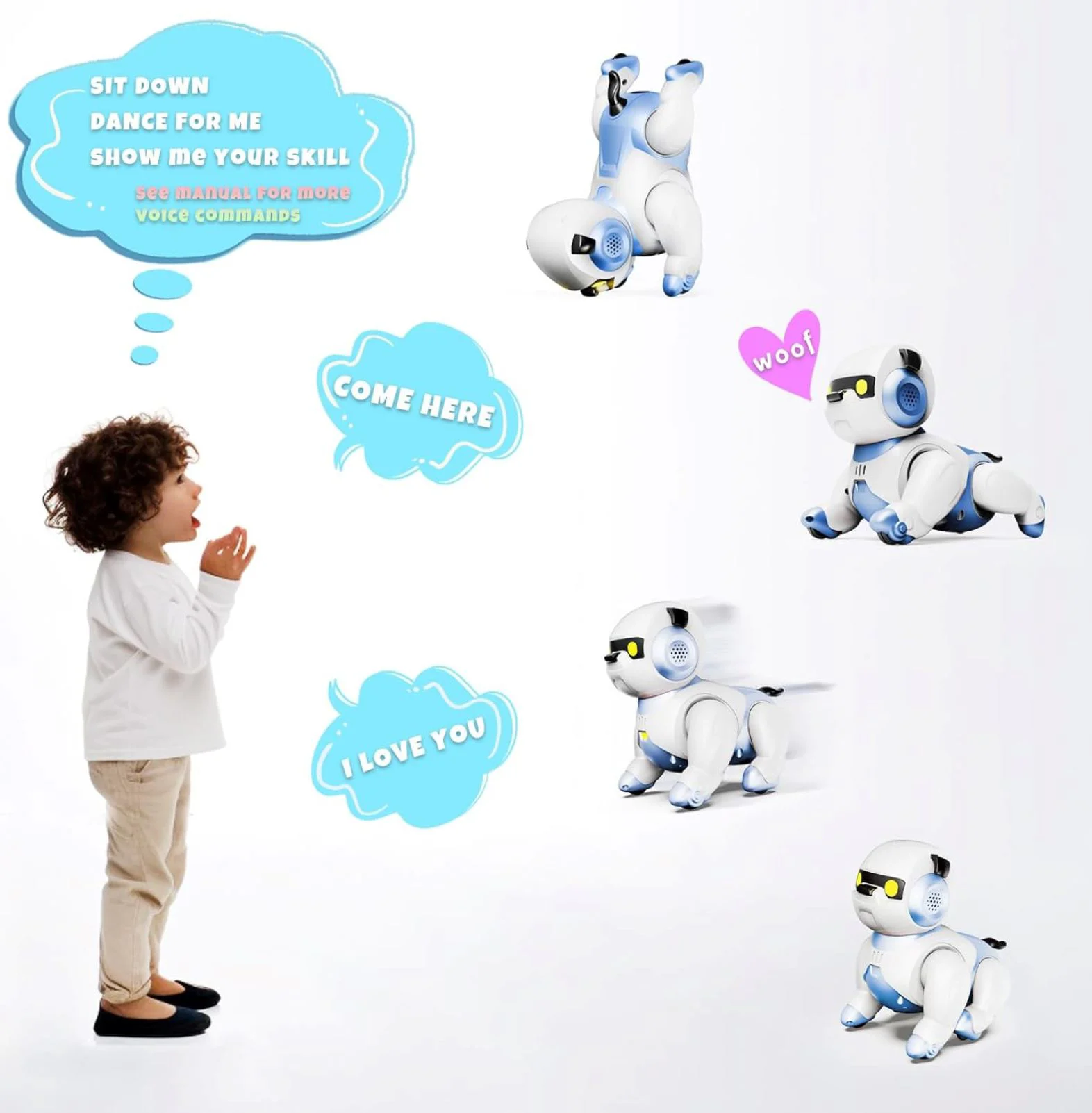 Jucarie interactiva Ahead Toys Robot Caine cu control vocal foto