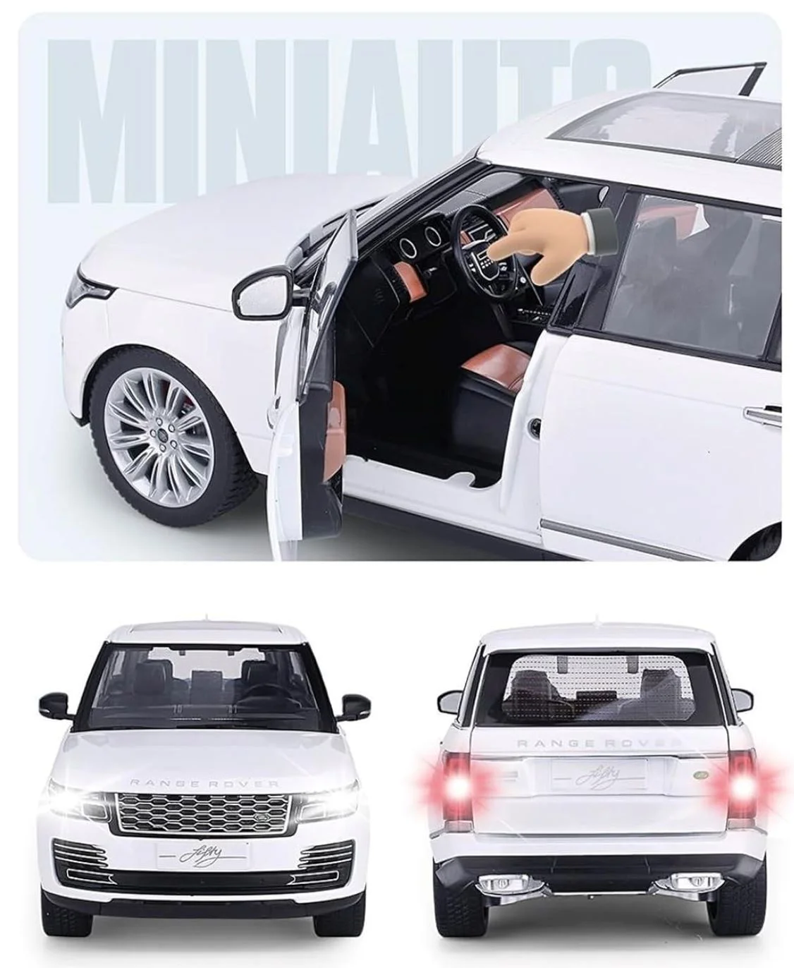Macheta auto Range Rover din metal cu sunete si lumini, 1:18 foto