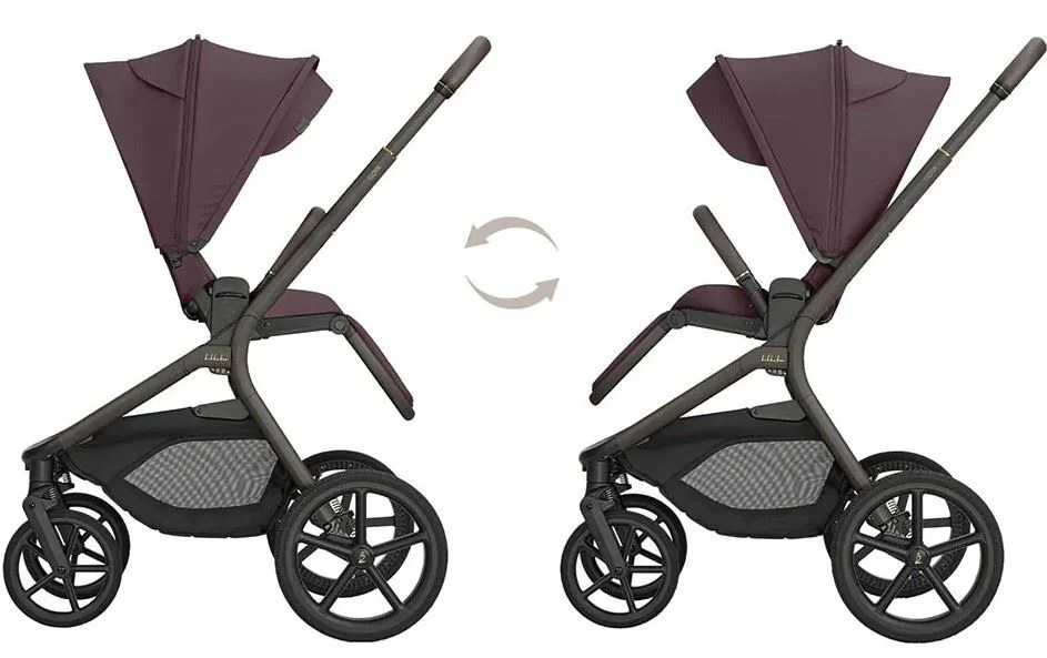 Carucior 2 in 1 KikkaBoo Goya Platinum Merlot foto