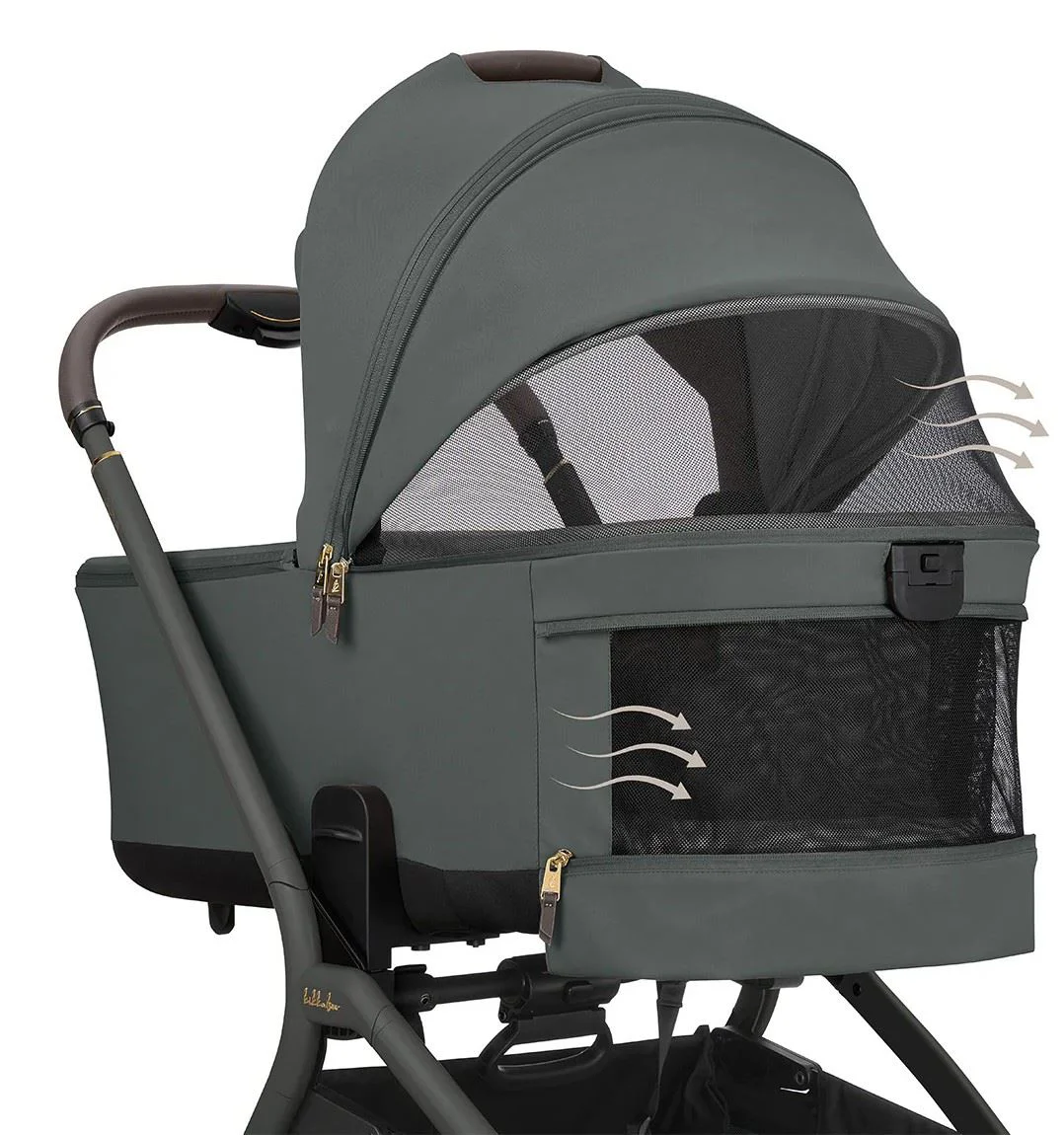 Carucior 2 in 1 KikkaBoo Goya Platinum Olive foto