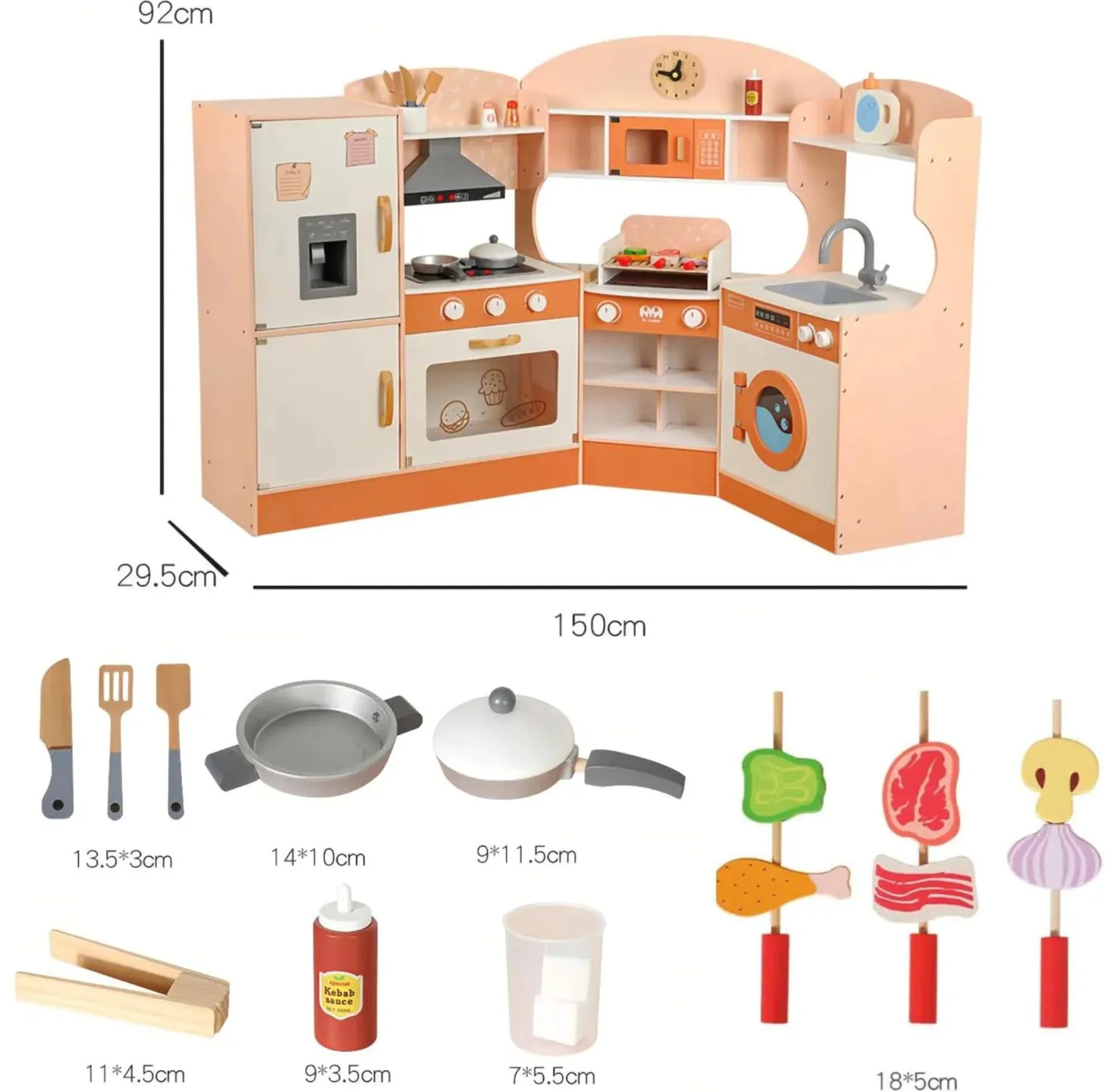 Set de joaca din lemn Mega Bucatarie cu frigider si alte accesorii foto