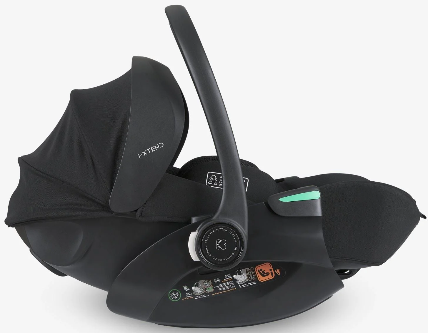 Автолюлька KikkaBoo i-Xtend i-SIZE Black, 40-87 см foto