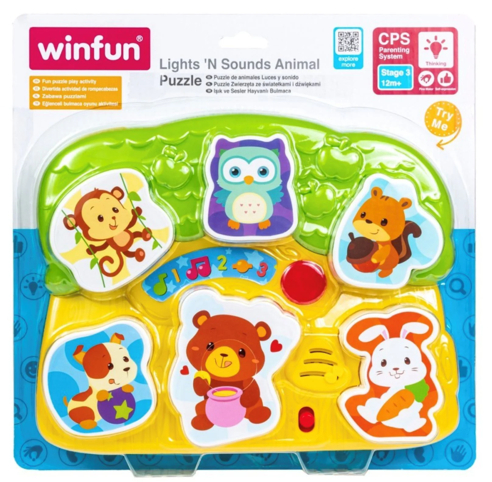 Образовательная игрушка Winfun Пазл с животными, со звуками и огнями foto