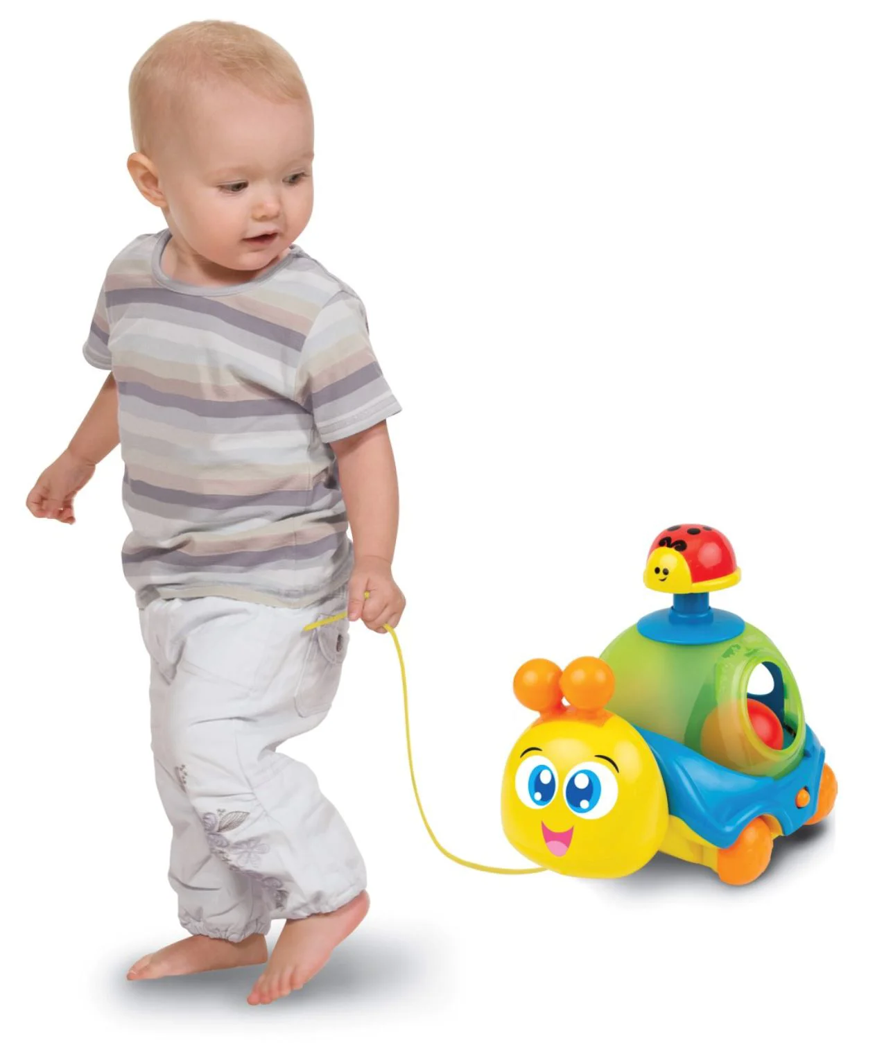 Игрушка Winfun Улитка с колесами, звуками и шнурком для тяги foto