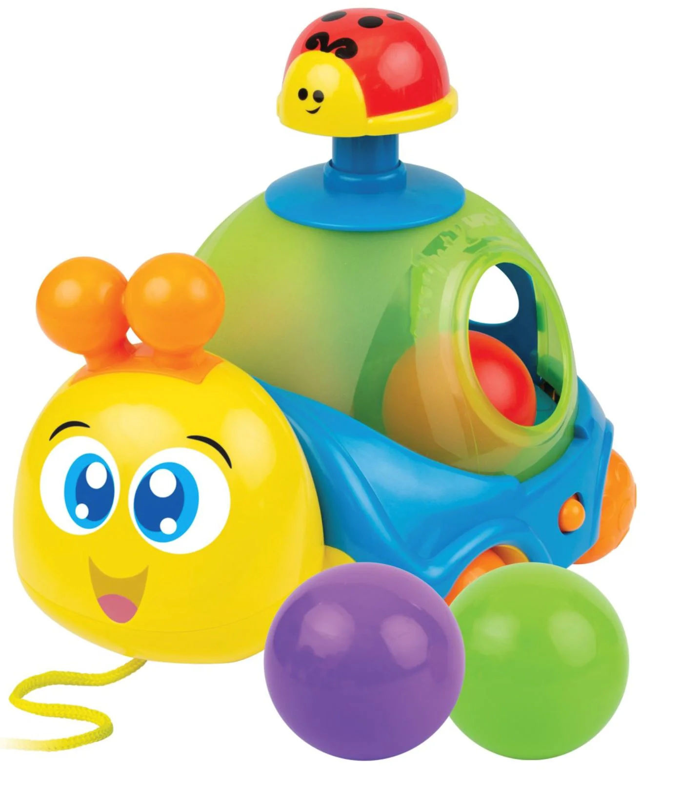 Игрушка Winfun Улитка с колесами, звуками и шнурком для тяги foto