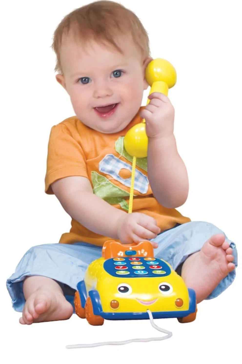 Игрушка для детей Winfun Телефон с колесами, шнурком для тяги foto