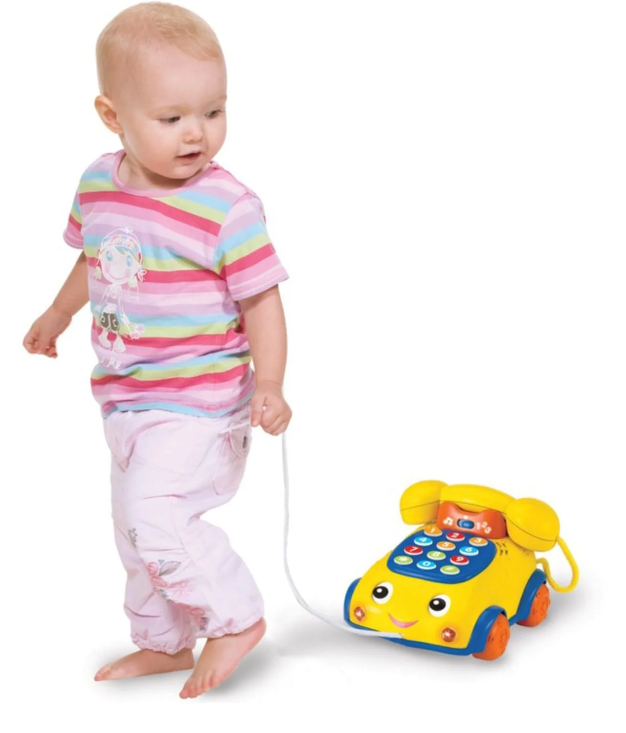 Игрушка для детей Winfun Телефон с колесами, шнурком для тяги foto