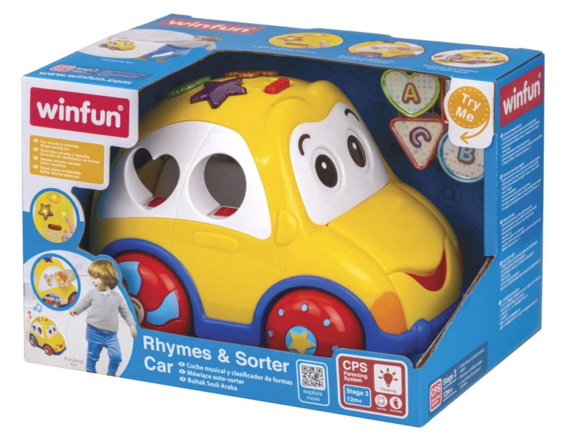 Jucarie pentru copii Winfun Masina-Sorter cu sunete si lumini, engleza foto