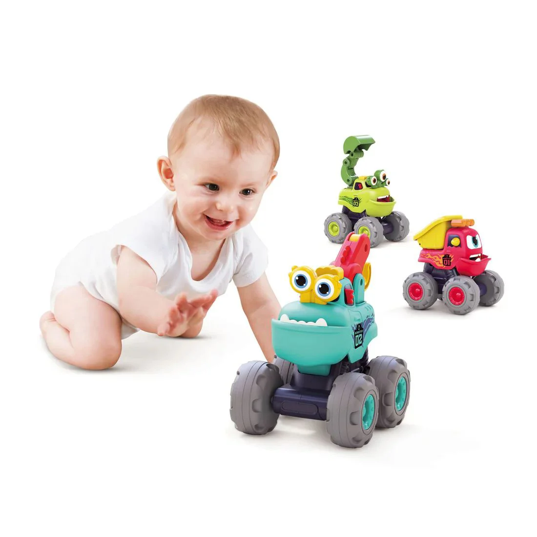Set masini de constructie Hola Toys Monster, 3 buc. foto