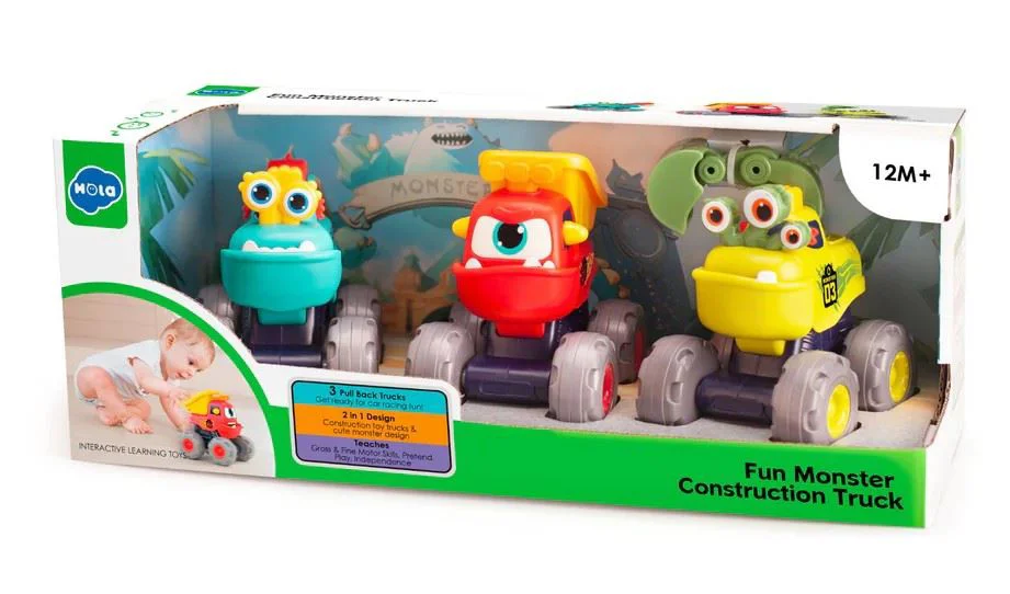 Set masini de constructie Hola Toys Monster, 3 buc. foto