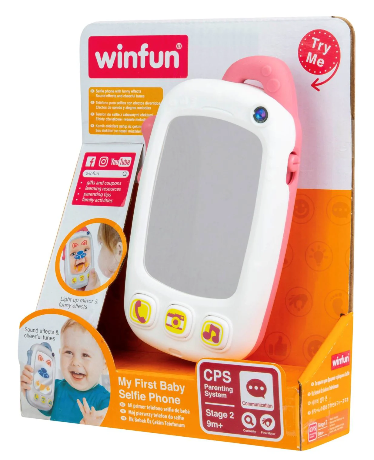 Игрушка для детей Winfun Первый селфи‑телефон со звуками и светом, Розовый foto