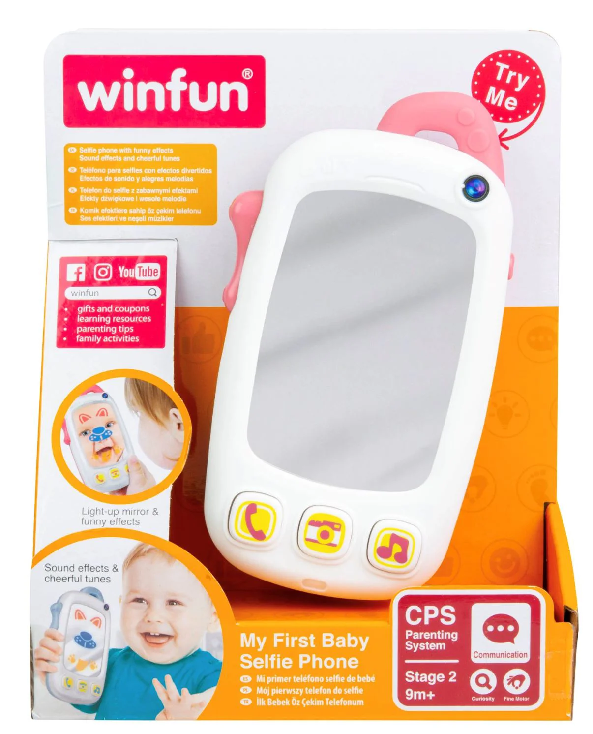 Игрушка для детей Winfun Первый селфи‑телефон со звуками и светом, Розовый foto