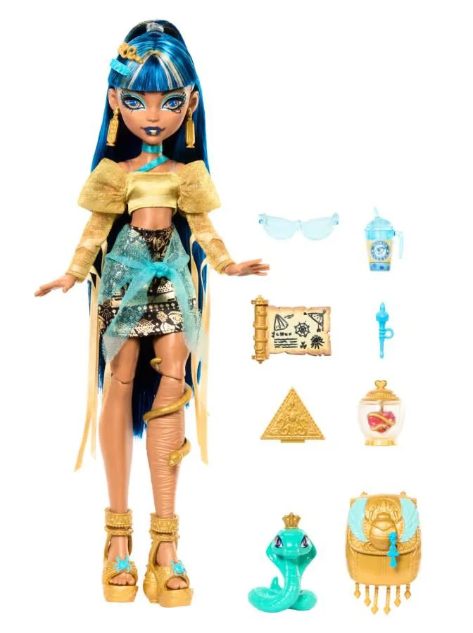 Кукла Monster High Клео де Нил с питомцем Хиссетт и аксессуарами foto