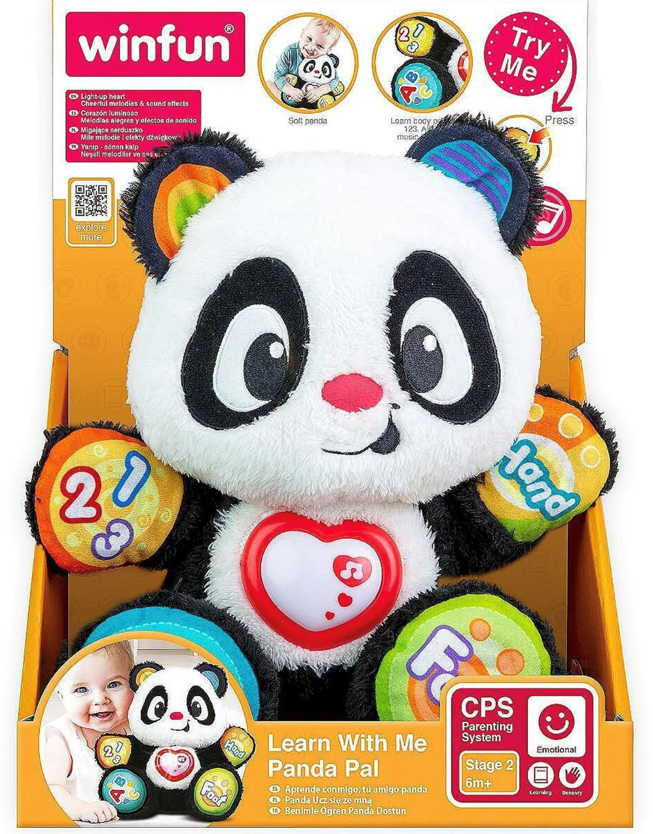 Мягкая интерактивная игрушка Winfun Панда со звуками и светом foto