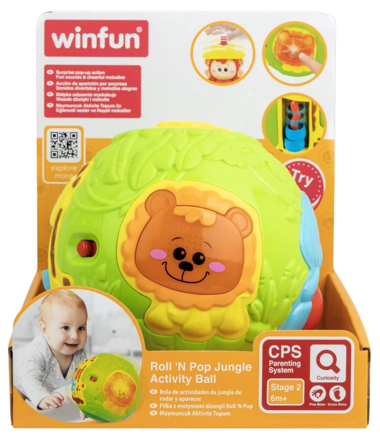 Интерактивная игрушка Winfun Музыкальный мяч Джунгли с активностями, звуками и светом foto