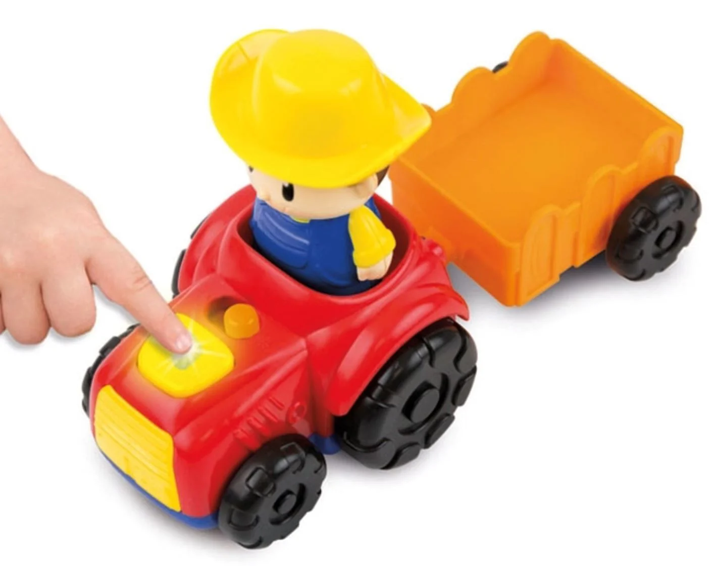 Set de joaca Winfun Tractor cu remorca, figurine fermier si animale, sunete si lumini foto
