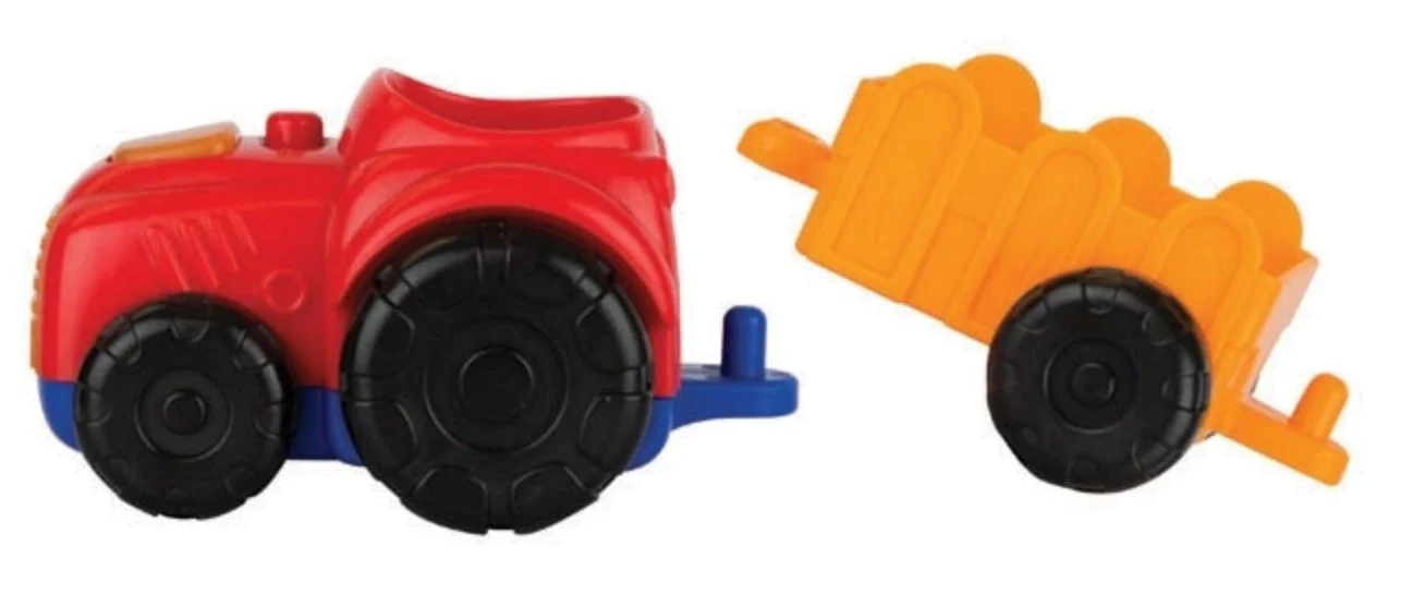 Set de joaca Winfun Tractor cu remorca, figurine fermier si animale, sunete si lumini foto