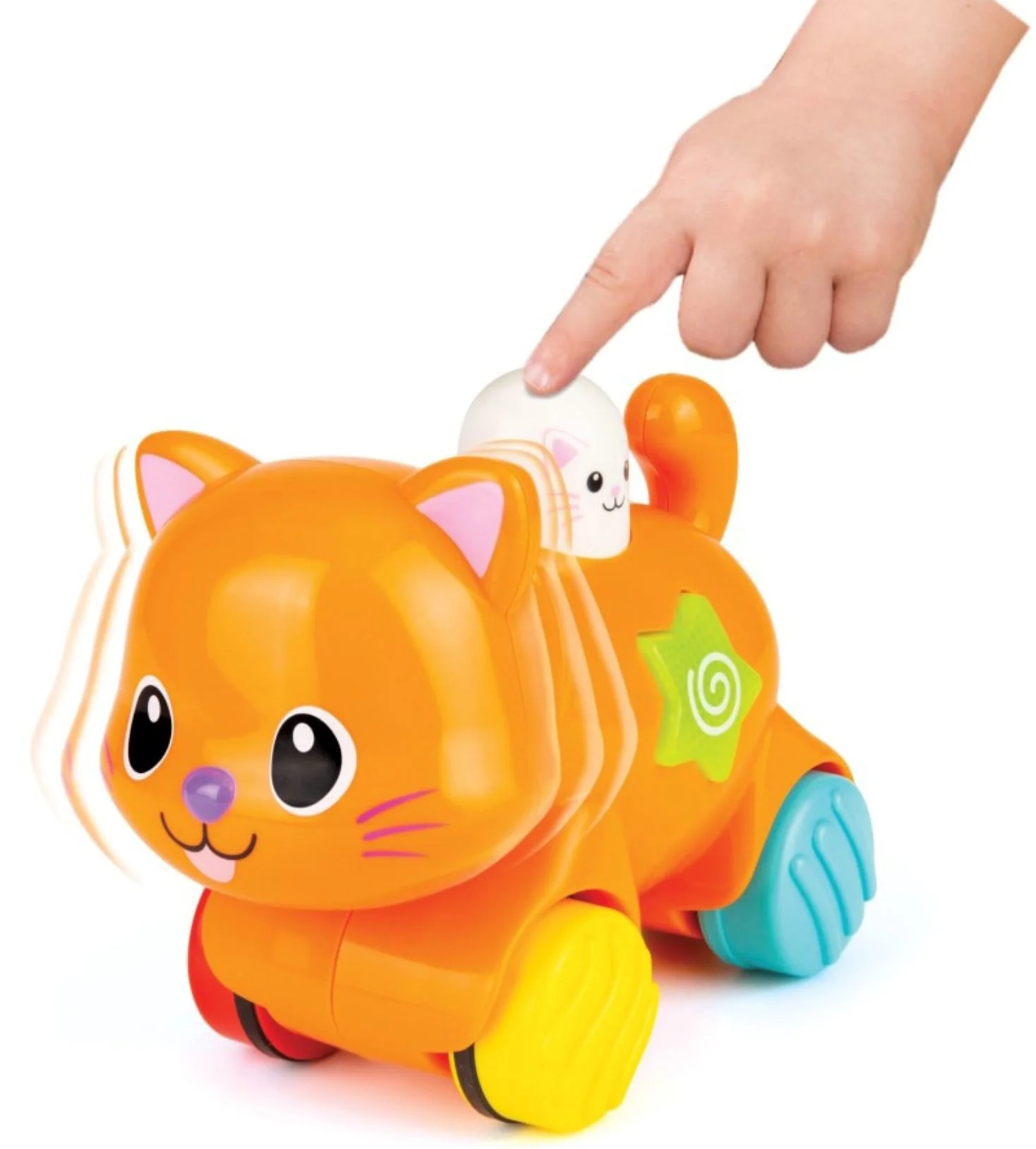 Интерактивная игрушка Winfun Котёнок, нажми и поедет, со звуками и светом foto