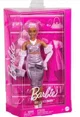 Papusa Barbie Fashionista in rochie roz lucioasa foto