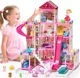 Casuta pentru papusi Essa Toys Vila Mica, cu accesorii, 297 el. foto