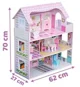 Casuta pentru papusi, din lemn, cu 3 etaje si 8 accesorii mobilier foto