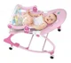 Scaunel multifunctional cu sunete si roti, Roz foto