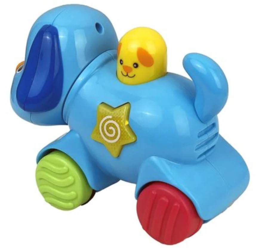 Интерактивная игрушка Winfun Щенок, нажми и поедет, со звуками и светом foto