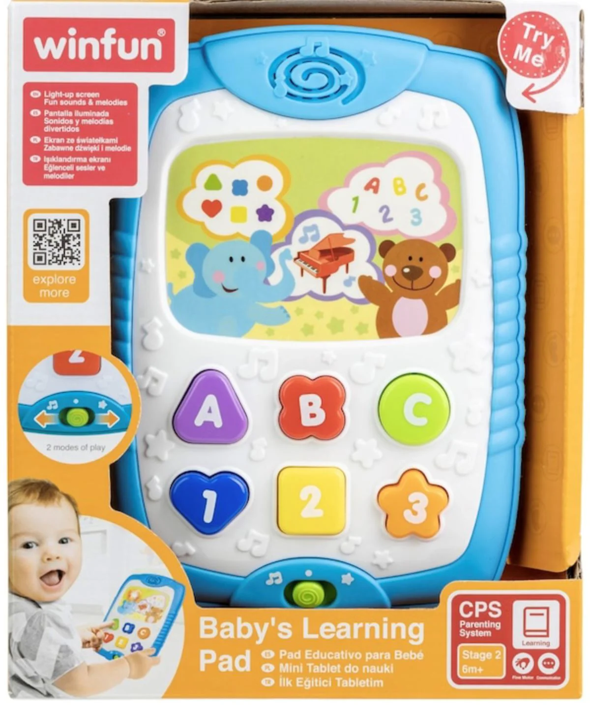 Интерактивная игрушка Winfun Обучающий планшет со звуками и светом, английский язык foto