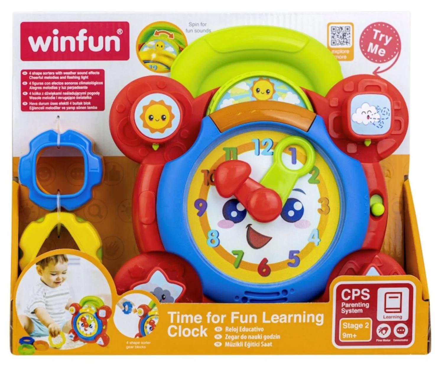 Интерактивная игрушка Winfun Часы-сортер со звуками и светом foto