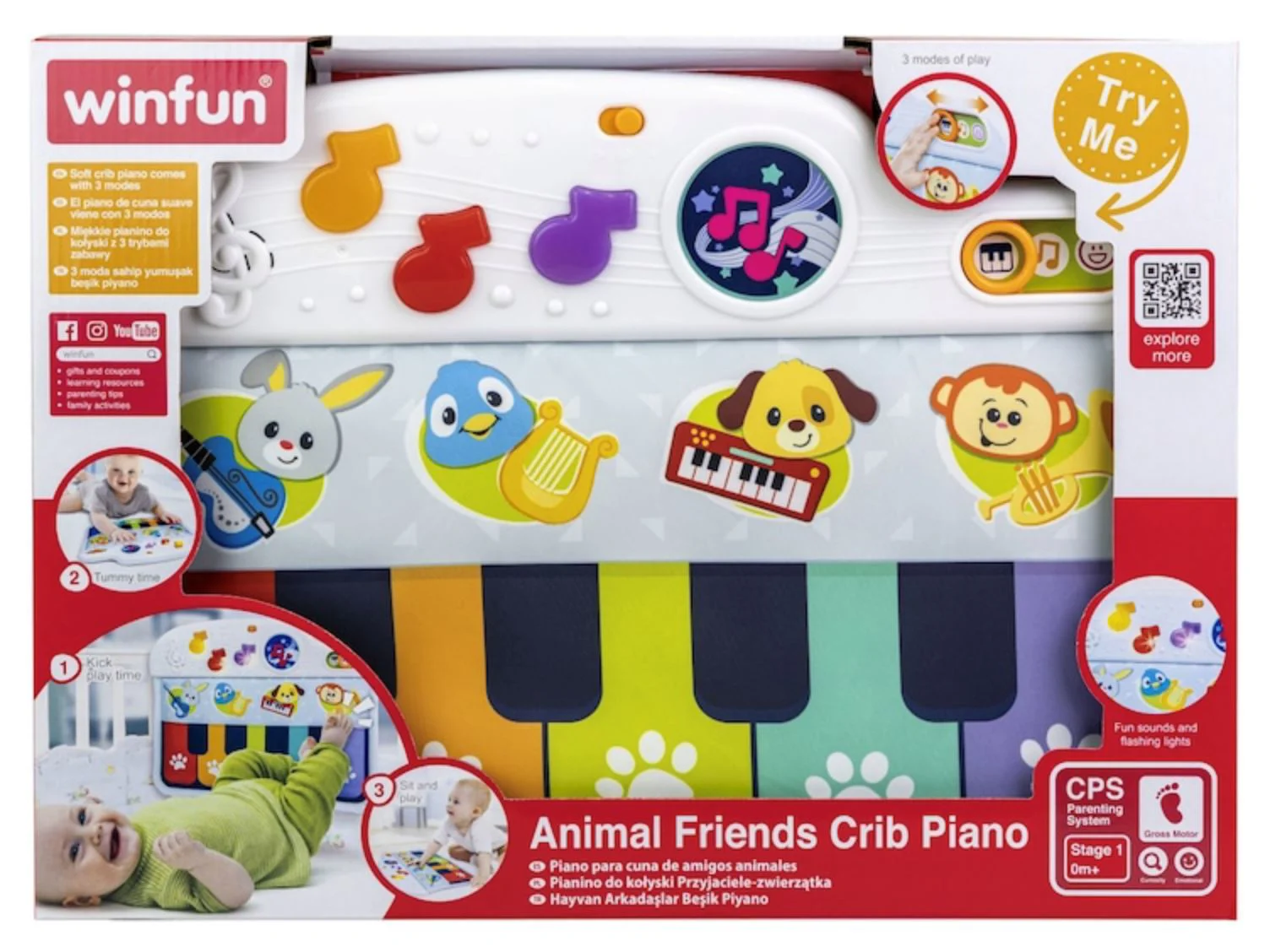 Интерактивная игрушка Winfun Пианино-Животные с текстильными клавишами и элементом для подвешивания foto