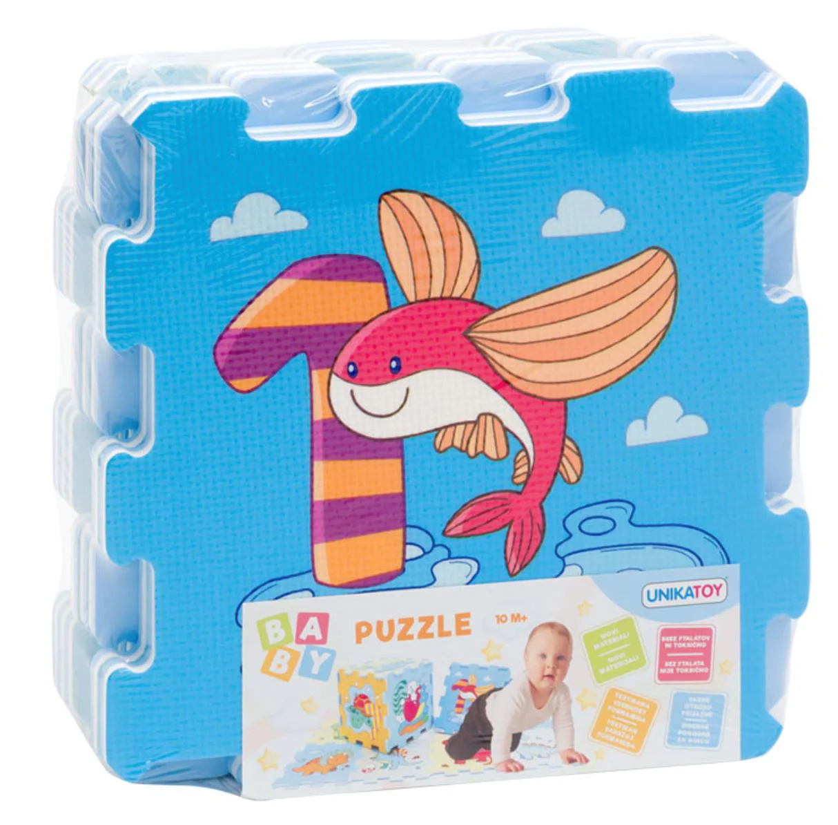 Коврик-пазл из пены Unika Toy Животные, 8 шт., 30 см foto