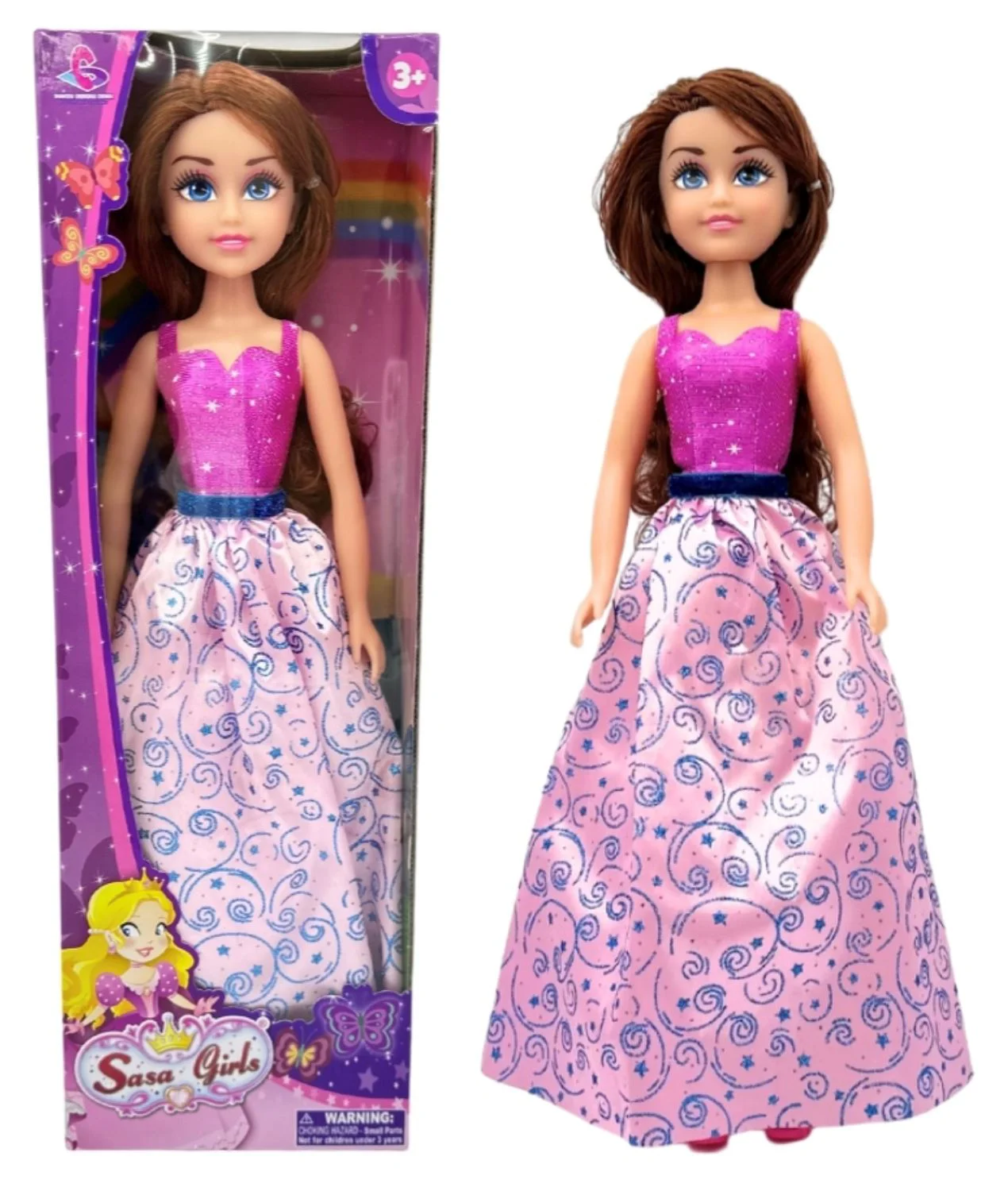 Papusa Sasa Girls Printesa, 2 tipuri, 43 cm foto