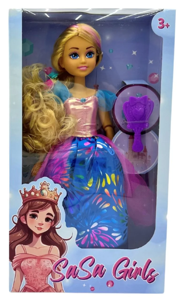 Papusa Sasa Girls Printesa cu accesorii de par, 2 tipuri, 34 cm foto