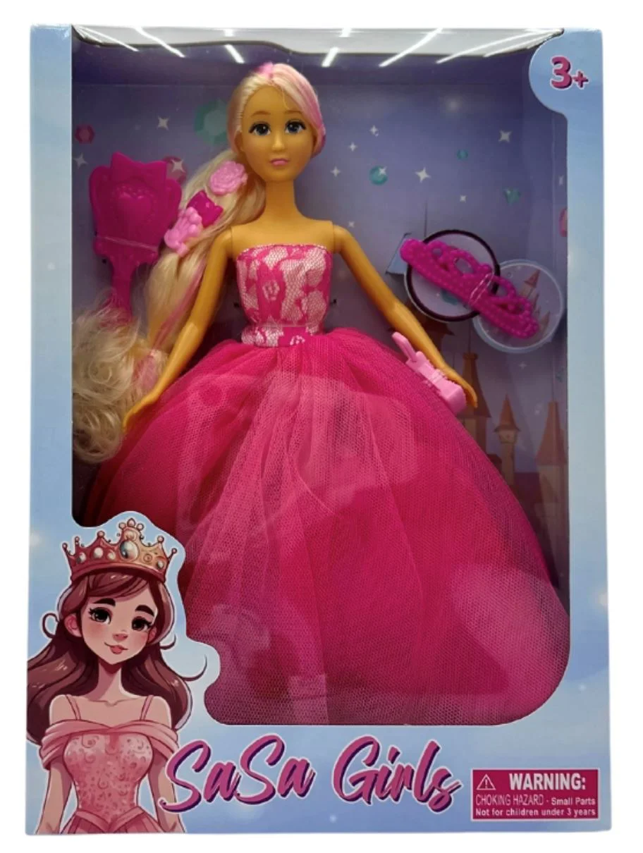 Papusa Sasa Girls Printesa cu accesorii, 3 tipuri, 29 cm foto