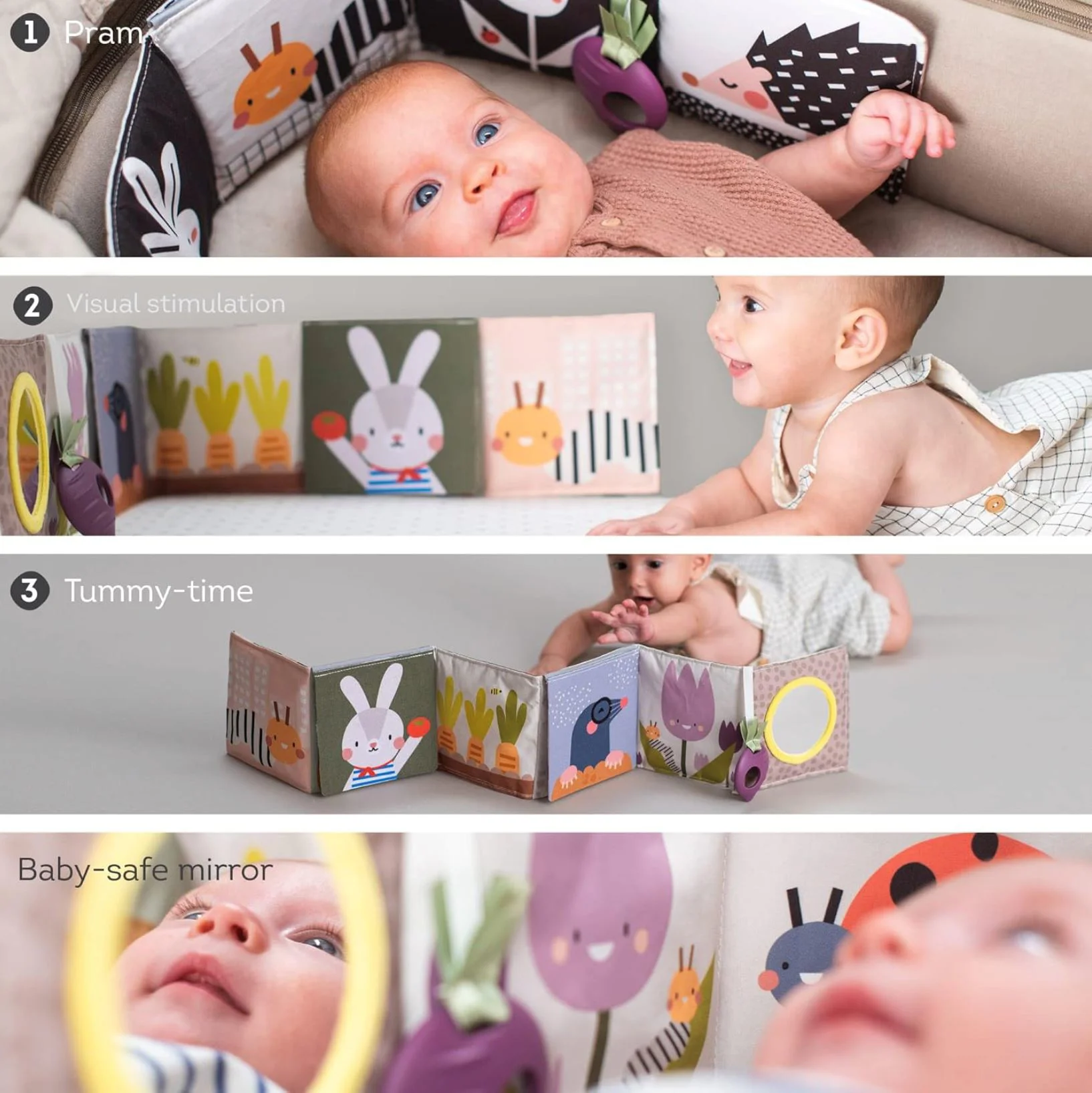 Carte textila plianta Taf Toys Iepurasii, Gradina din oras foto
