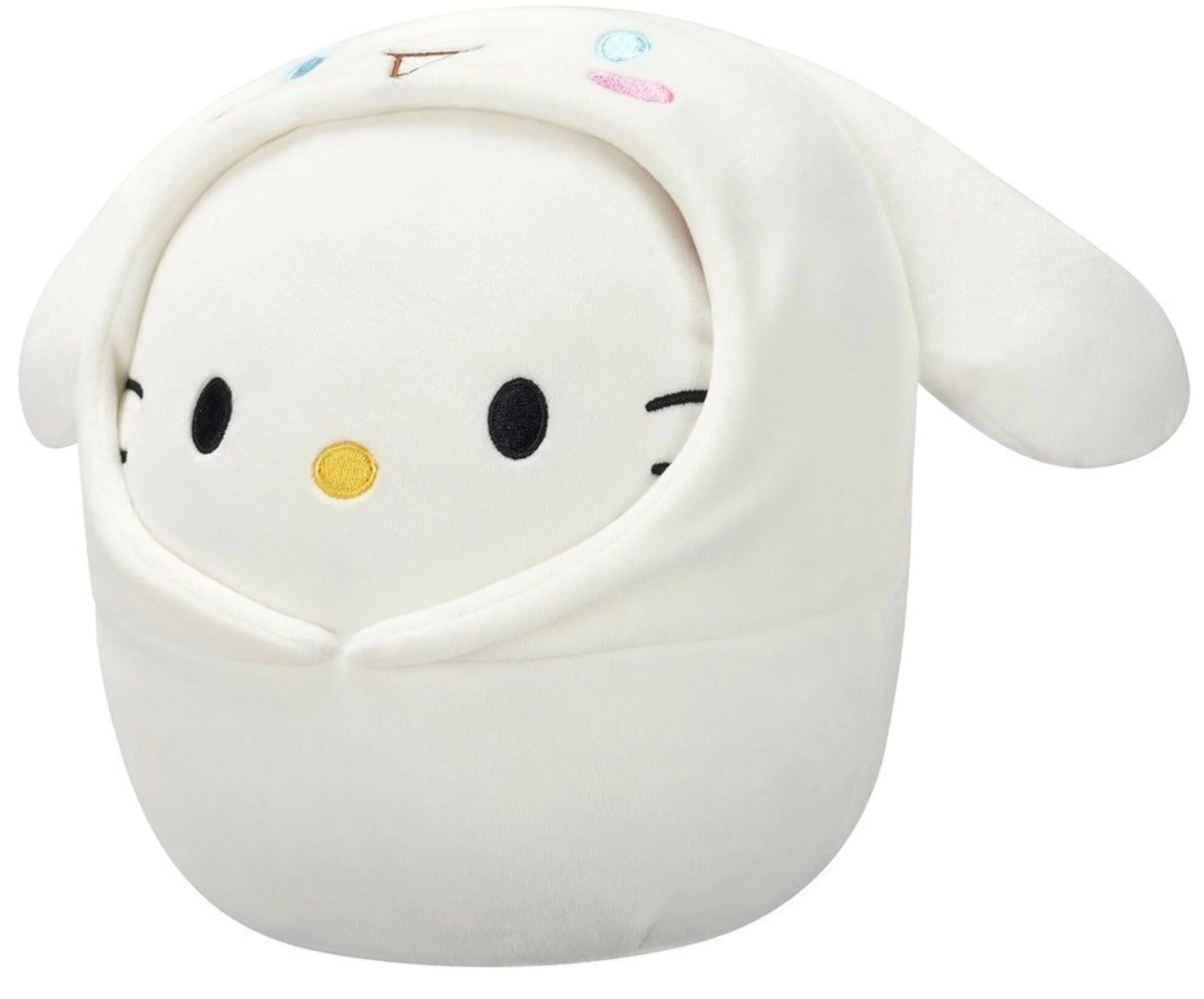 Jucarie de plus Squishmallows Hello Kitty in costum Cinnamoroll, 20 cm foto