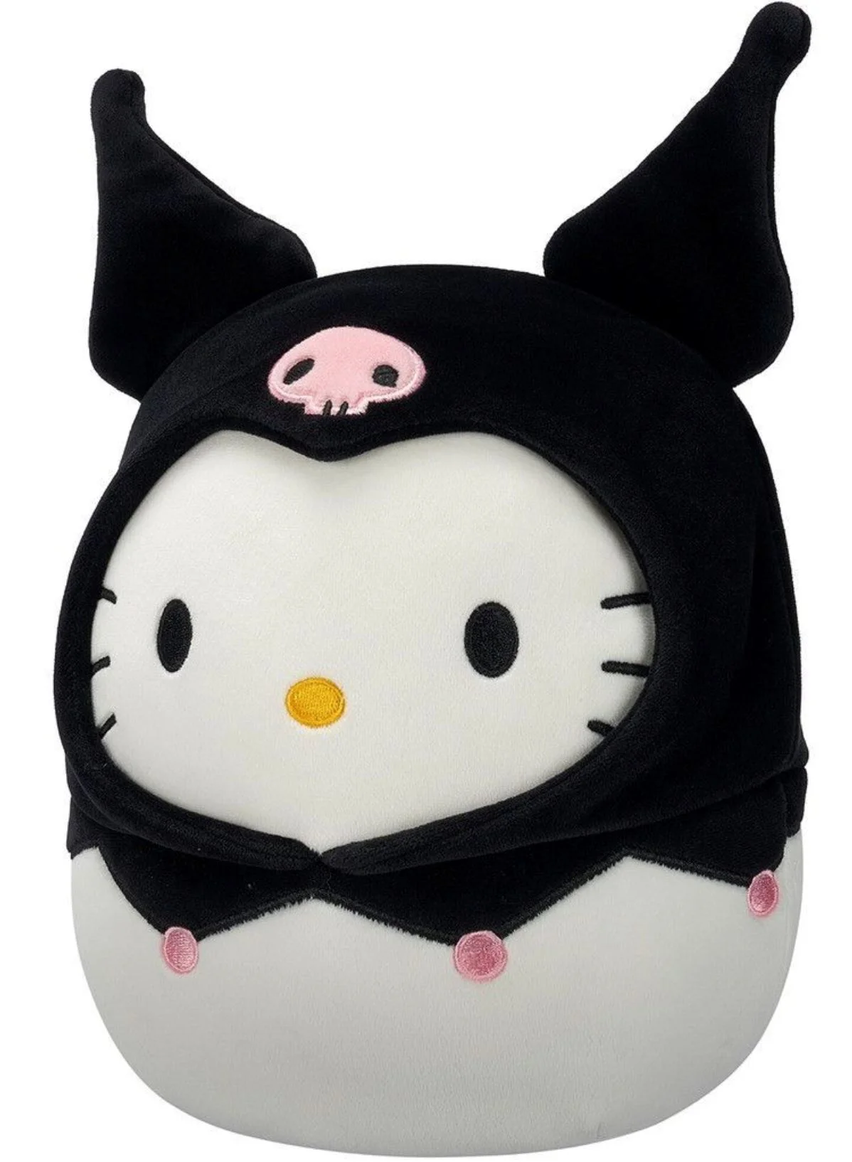 Jucarie de plus Squishmallows Hello Kitty in costum Kuromi, 20 cm foto