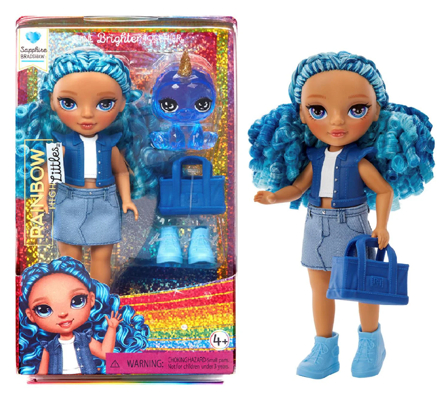 Papusa Rainbow High Sapphire Bradshaw seria Littles, 15 cm foto