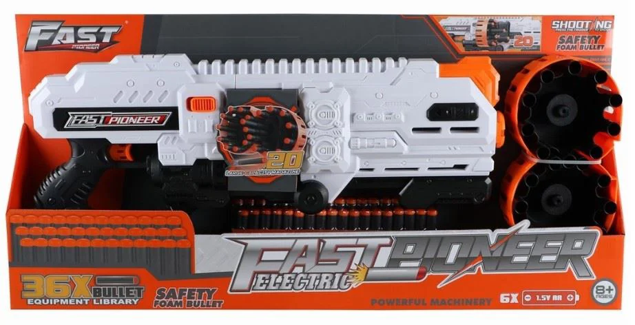 Blaster electric  Fast Pioneer, 2 cilindre rotative si gloante din spuma, 36 proiectile foto