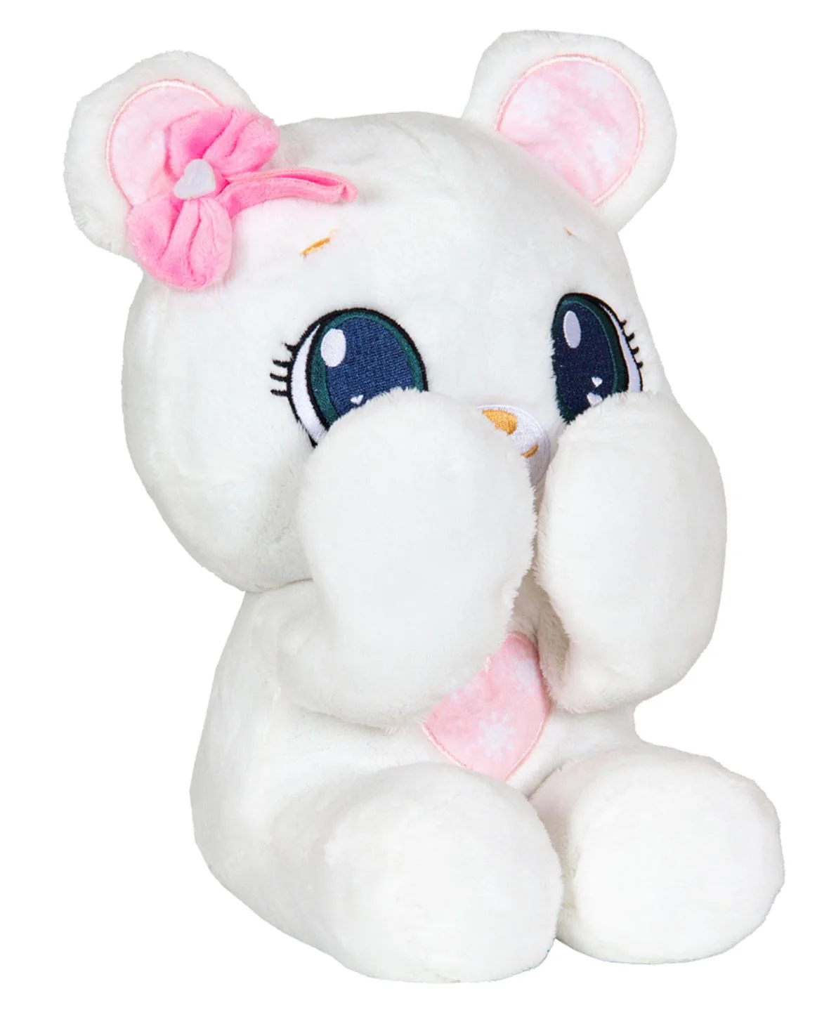 Jucarie de plus Peekapets Ursulet, Alb, 26 cm foto