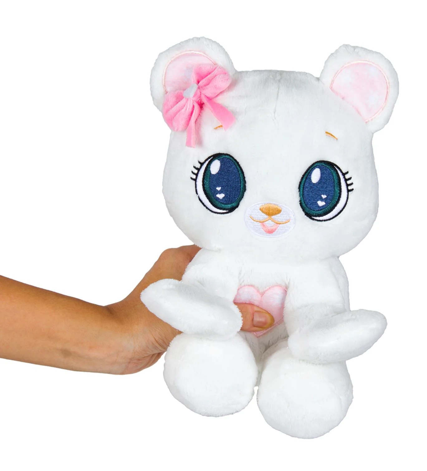 Jucarie de plus Peekapets Ursulet, Alb, 26 cm foto
