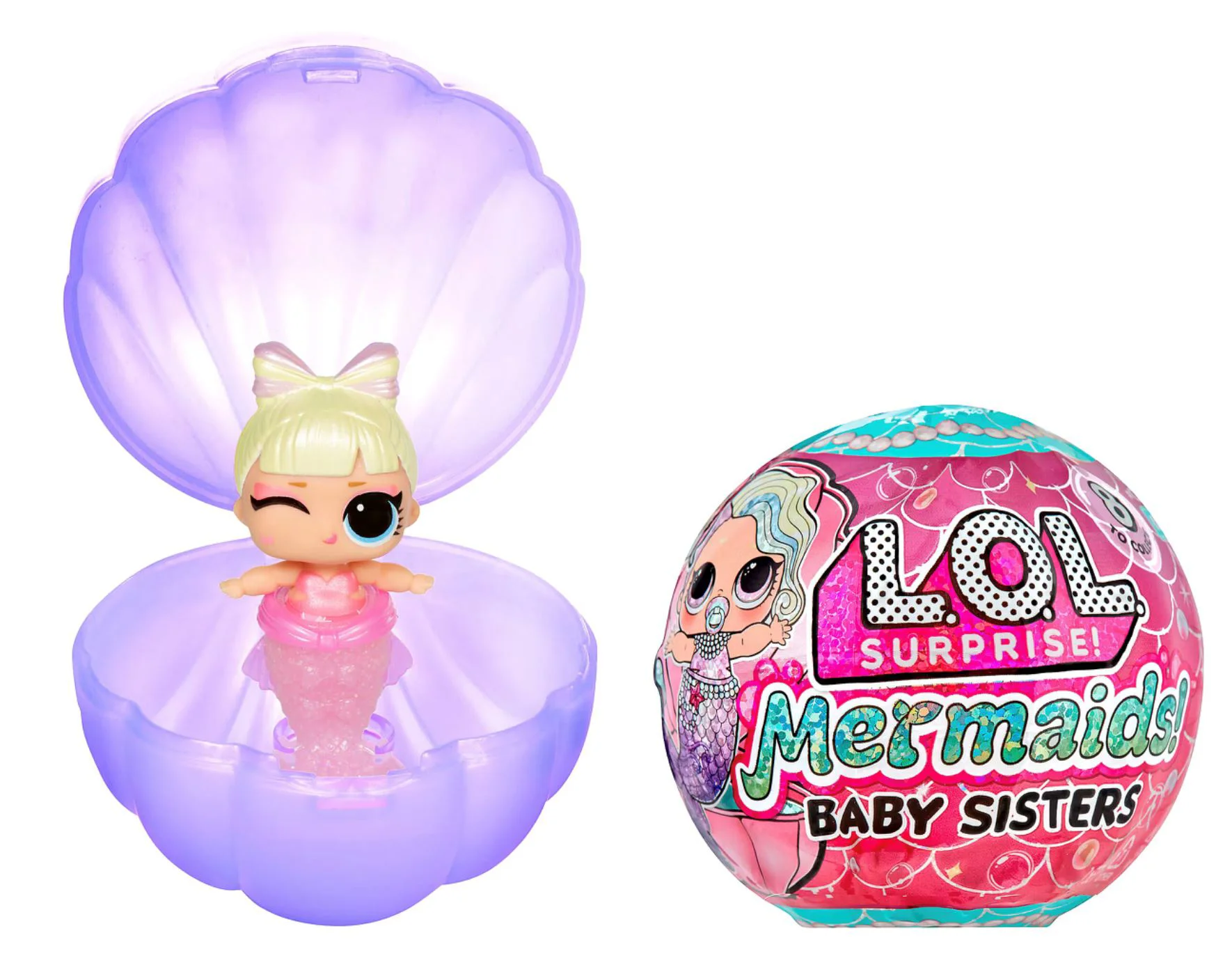 Papusica L.O.L. Surprise! Seria Mermaids, Baby Sisters foto