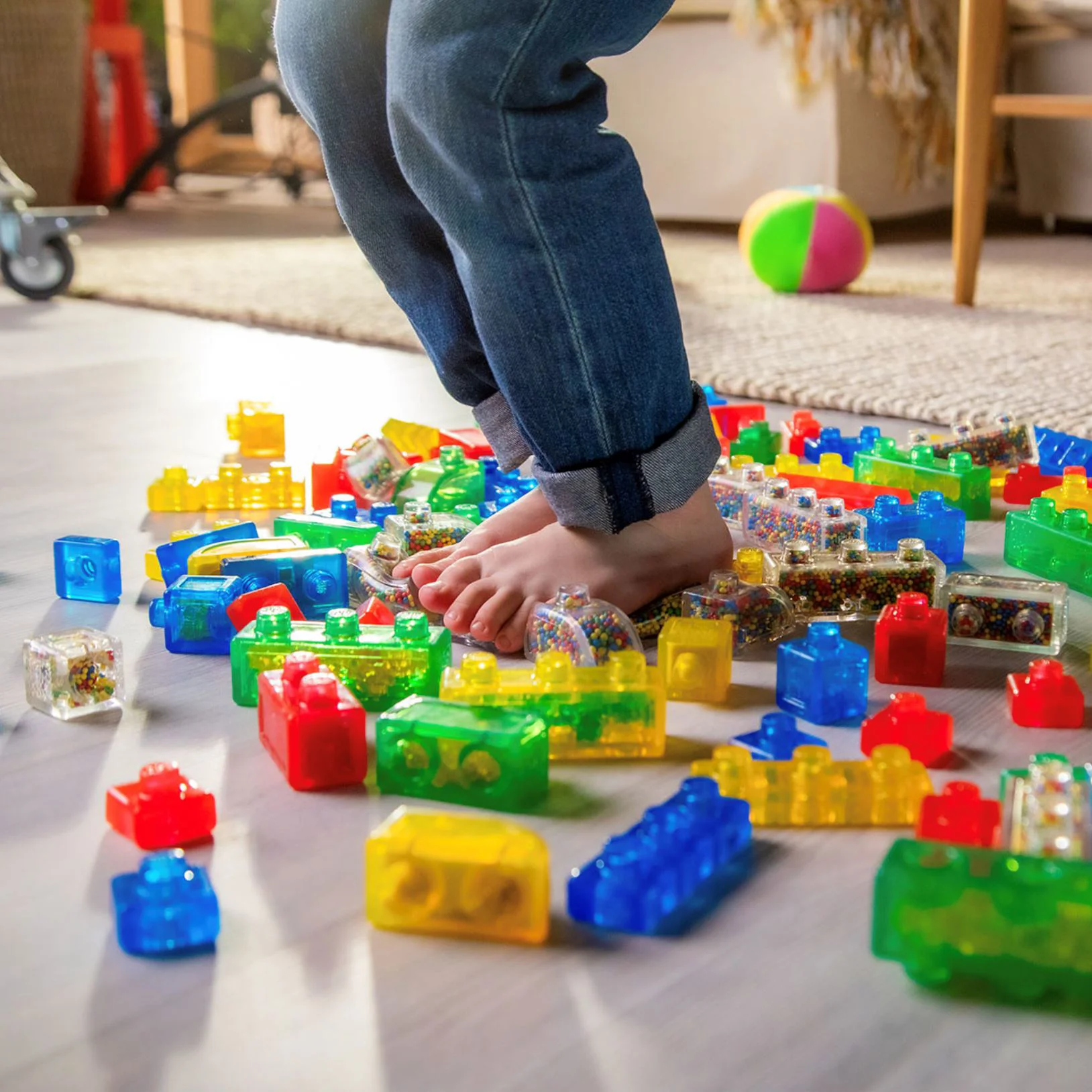 Set de constructie Jelly Blox cu blocuri senzoriale, Tractor, 12 el. foto
