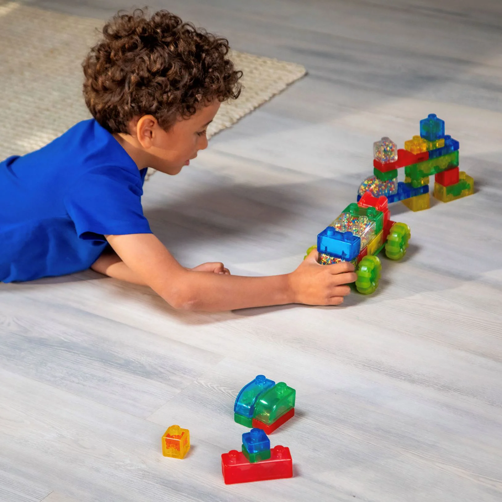 Set de constructie Jelly Blox cu blocuri senzoriale, Tractor, 12 el. foto