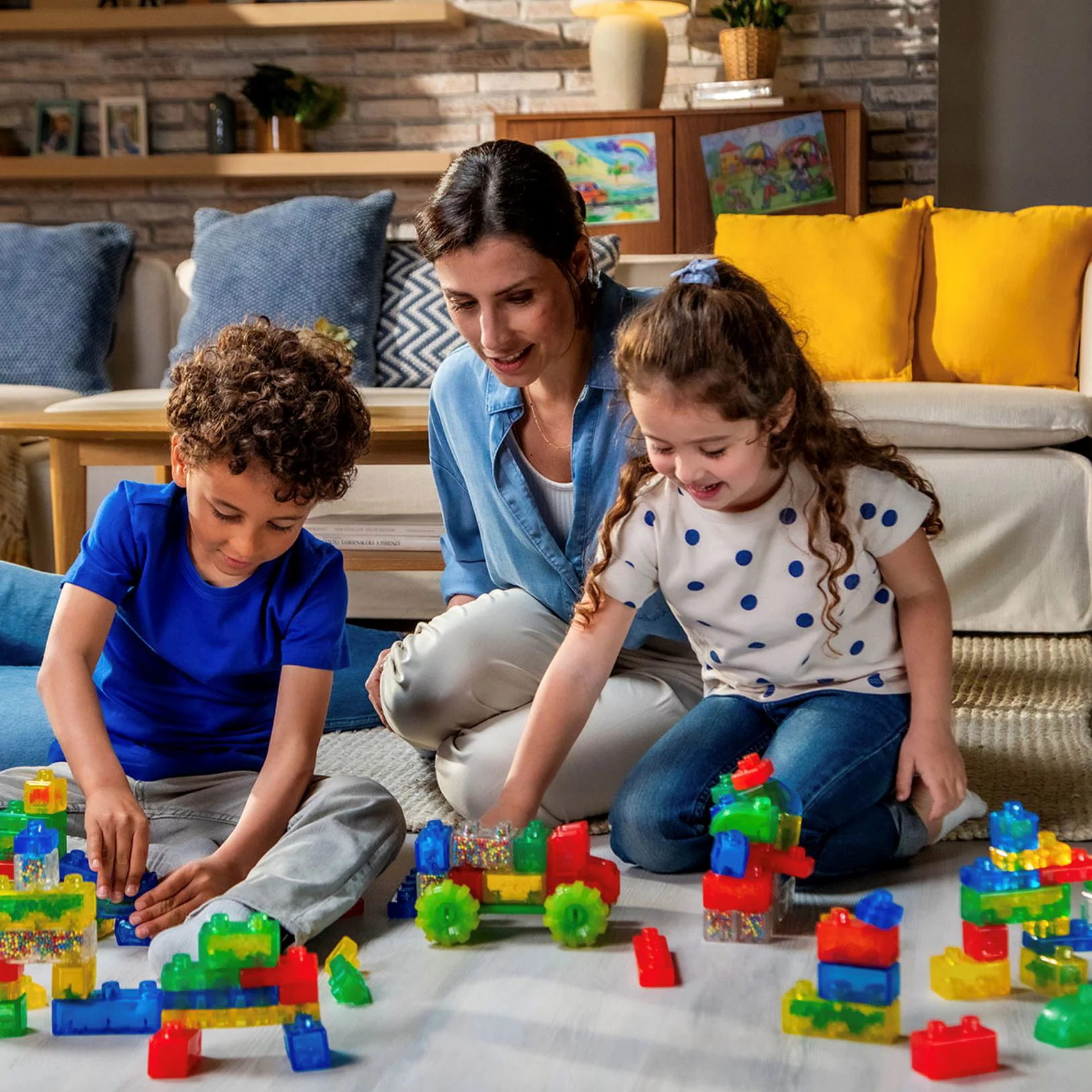 Set de constructie Jelly Blox cu blocuri senzoriale, Tractor, 12 el. foto
