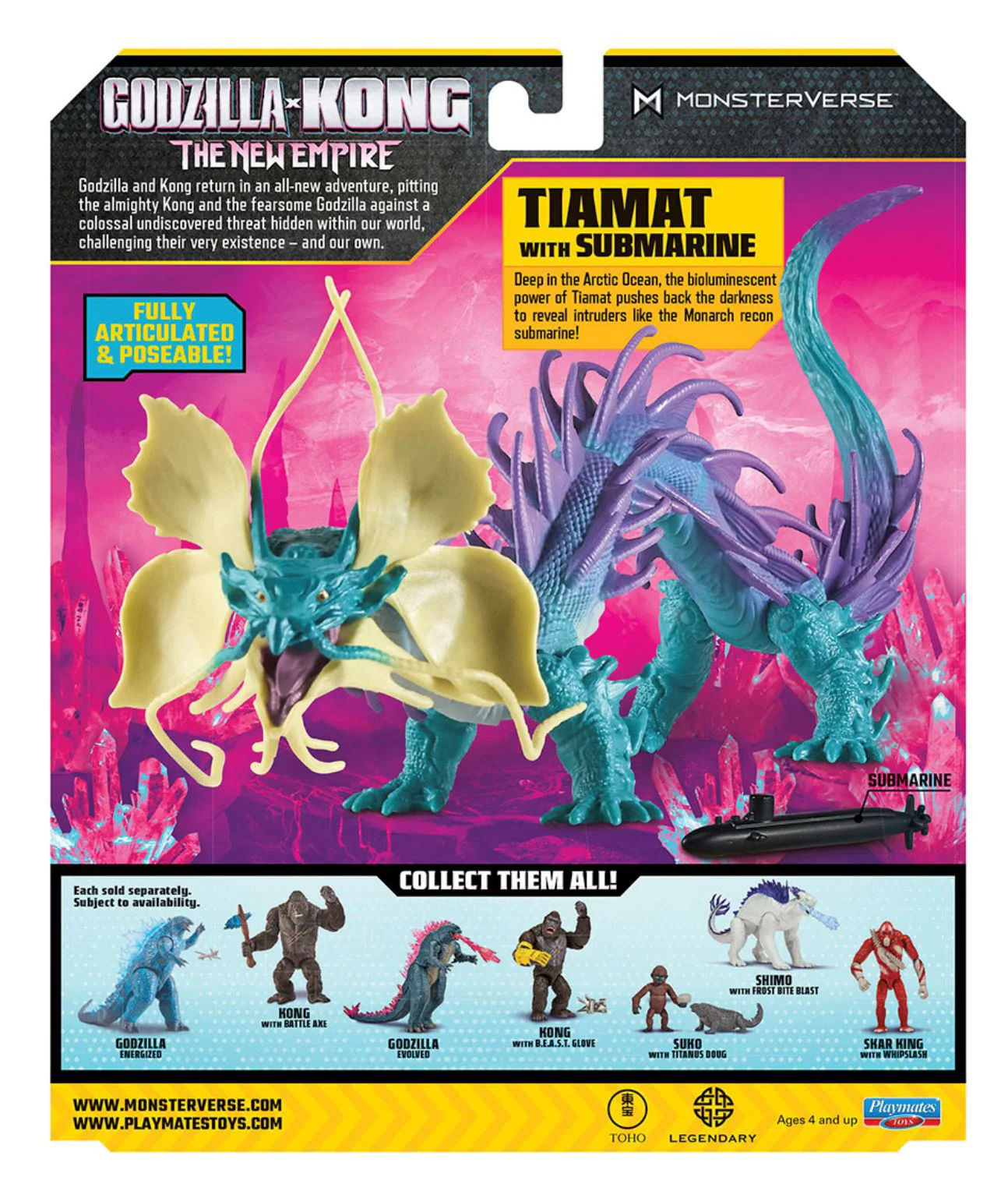 Figurina Godzilla vs. Kong Tiamat cu submarin, 15 cm foto