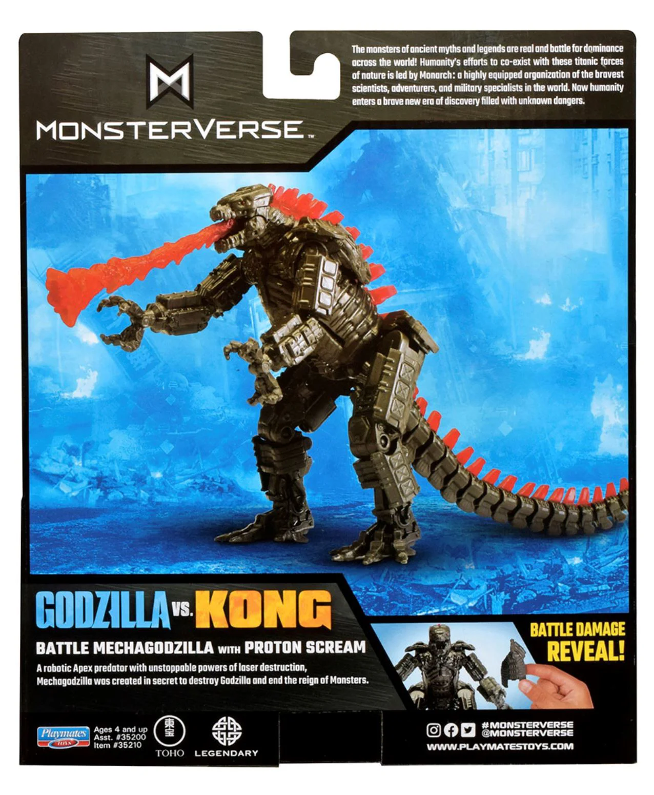 Figurina Godzilla vs. Kong Mechagodzilla cu raza rosie proton, 15 cm foto